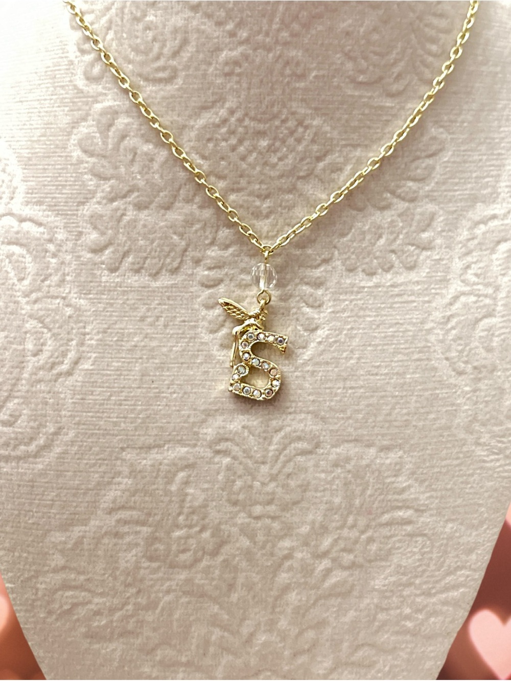 Kirks Folly Goldtone Crystal Fairy S Initial Necklace 17"
